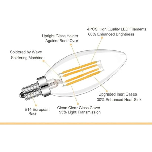 Lamsky Bombilla LED E14 regulable 110 V 400 lm_4