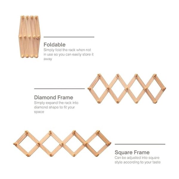 MILA MILLIE Estante de pared de madera extensible estilo
