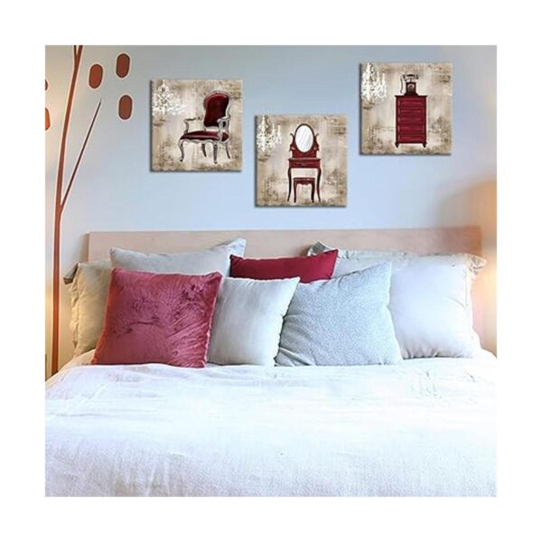 LoveHouse Cuadro de 3 paneles de arte abstracto para pared_4