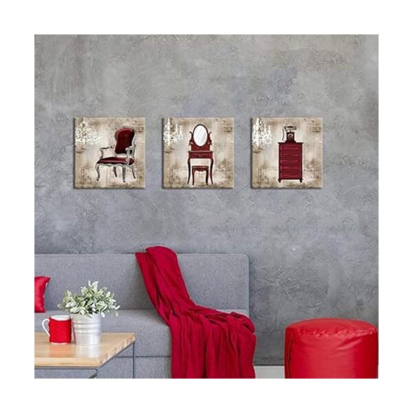 LoveHouse Cuadro de 3 paneles de arte abstracto para pared_2