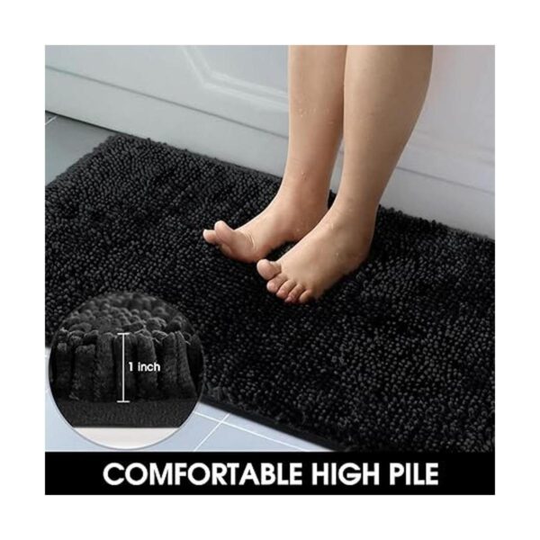 HOMEIDEAS Juego de alfombras de baño negras juego de 2_3