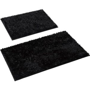 HOMEIDEAS Juego de alfombras de baño negras juego de 2_1