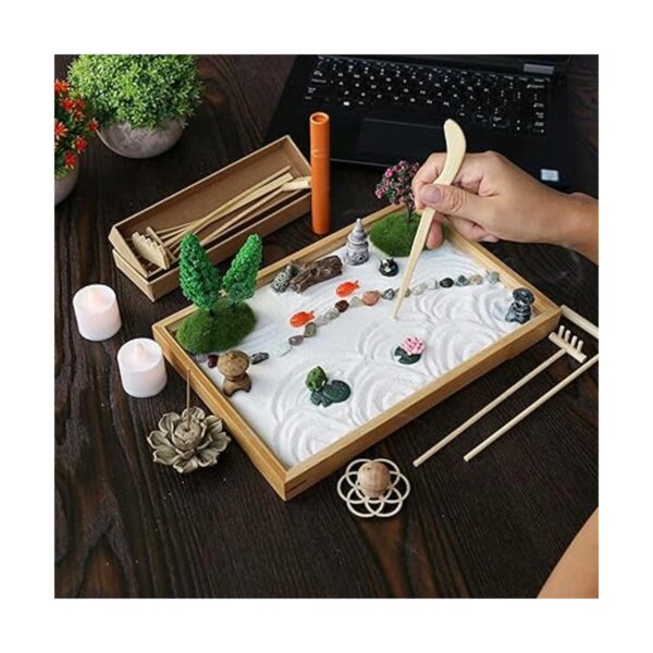 Kit de jardín Zen japonés en miniatura mini chakras_3