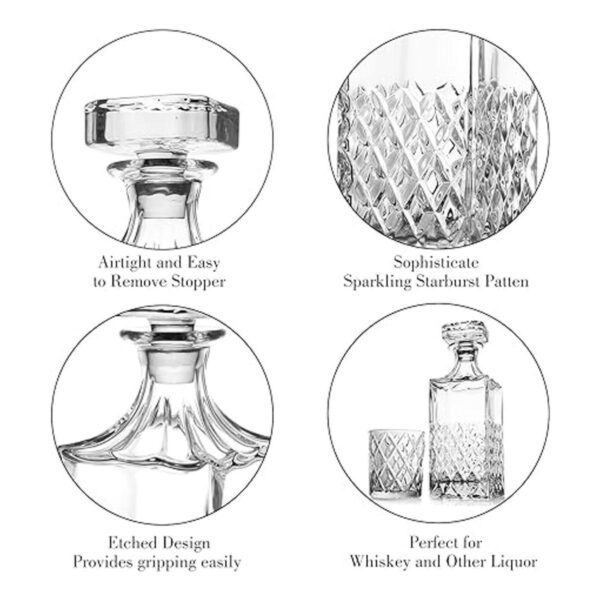 Lighten Life Decantador de whisky decantador de cristal
