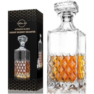 Lighten Life Decantador de whisky decantador de cristal