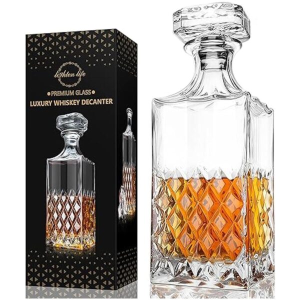 Lighten Life Decantador de whisky decantador de cristal
