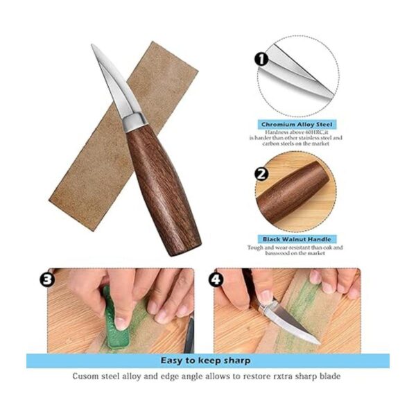 Juego de herramientas de tallado de madera kit de_4