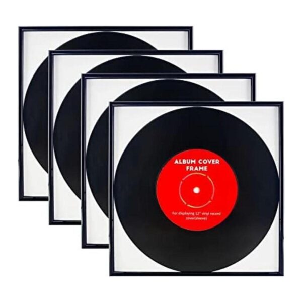 Marco de álbum de disco de música negro paquete de 4