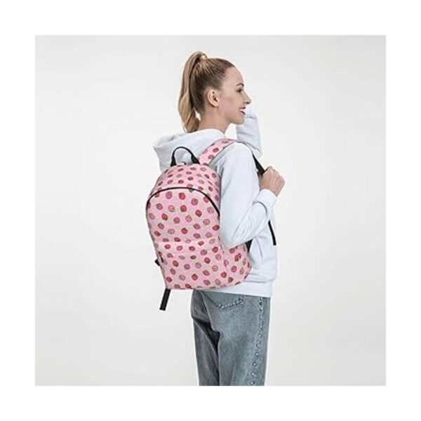 FeHuew Mochila de 16 pulgadas color rosa fresa mochila