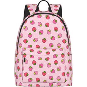 FeHuew Mochila de 16 pulgadas color rosa fresa mochila