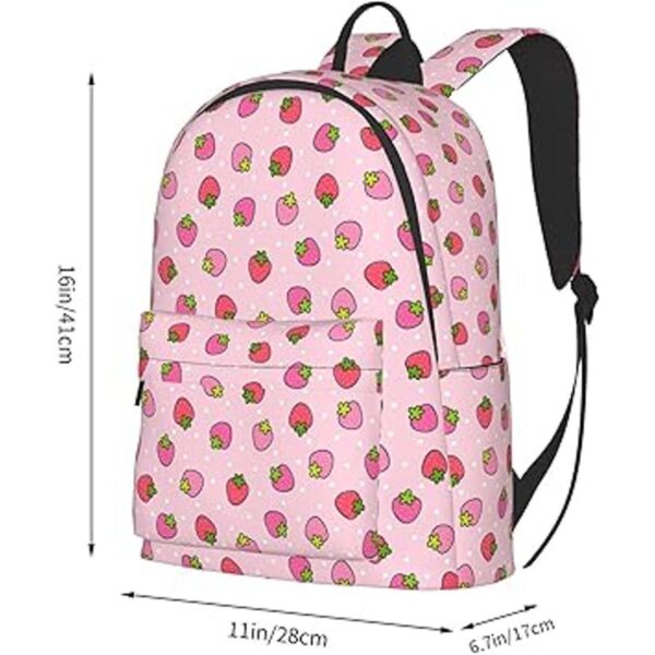 FeHuew Mochila de 16 pulgadas color rosa fresa mochila