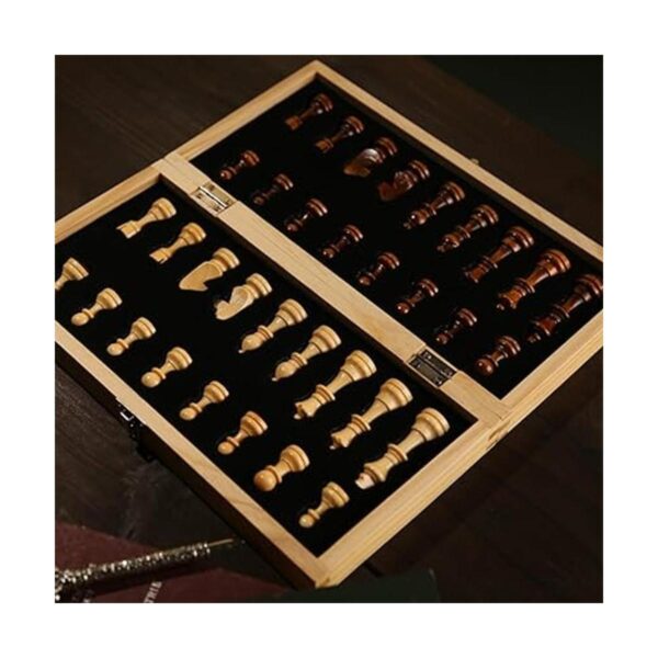 Juego de ajedrez plegable de madera magnético de 15 x 15_4