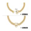 Collar de cadena para perro dorado con hebilla segura con