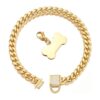 Collar de cadena para perro dorado con hebilla segura con
