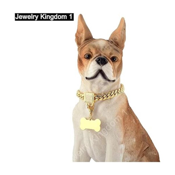 Collar de cadena para perro dorado con hebilla segura con