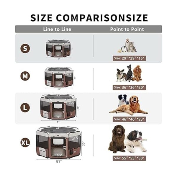 DONORO Corralito portátil para perros pequeños gatos_6