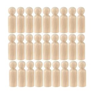 Hakzeon Juego de 40 muñecas de madera sin terminar de_1