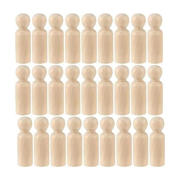 Hakzeon Juego de 40 muñecas de madera sin terminar de_1