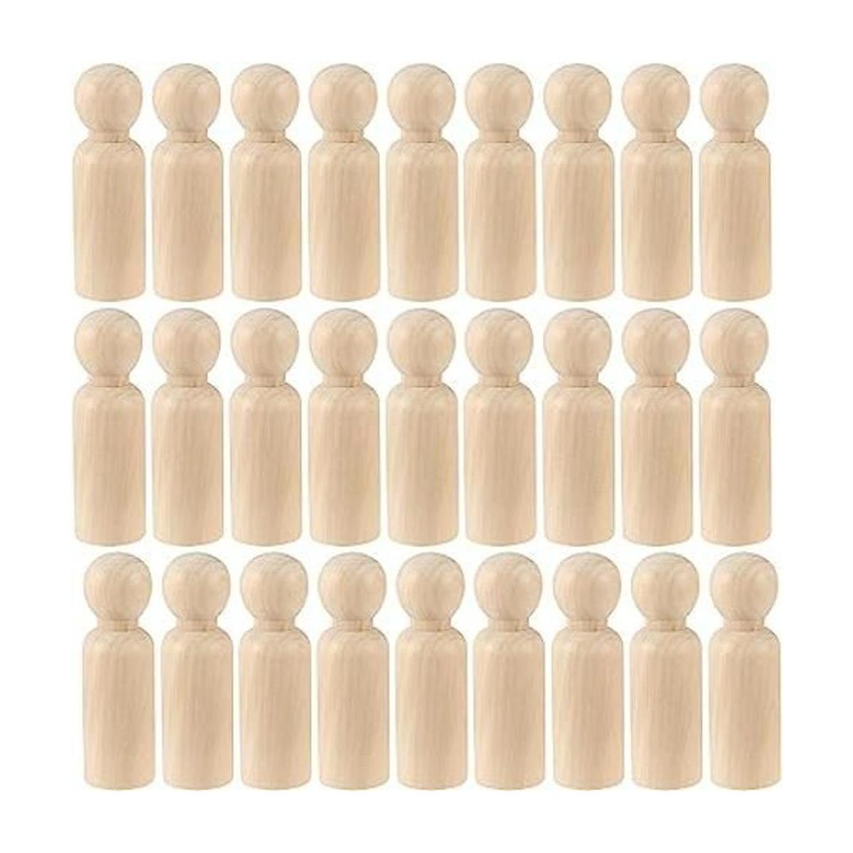 Hakzeon Juego de 40 muñecas de madera sin terminar de