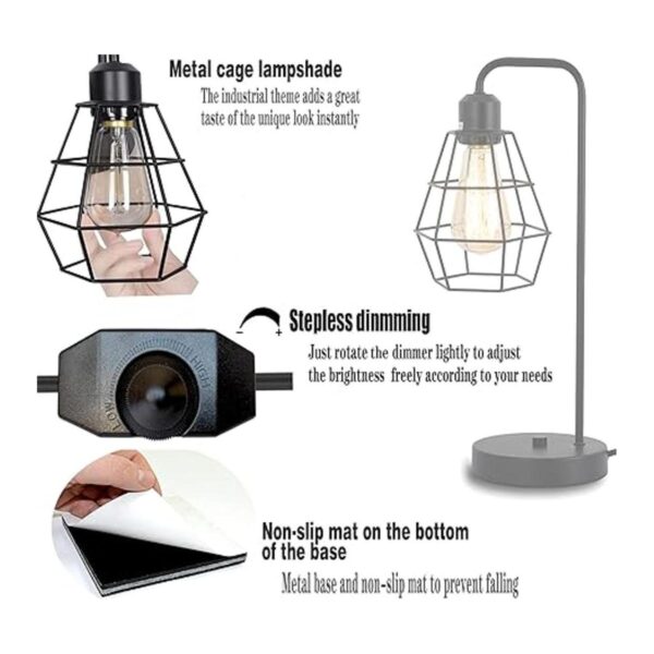 Lámpara de mesa industrial luz de escritorio Edison_3