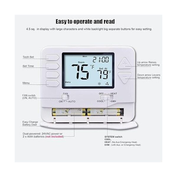 Heagstat Termostato de bomba de calor no programable H721