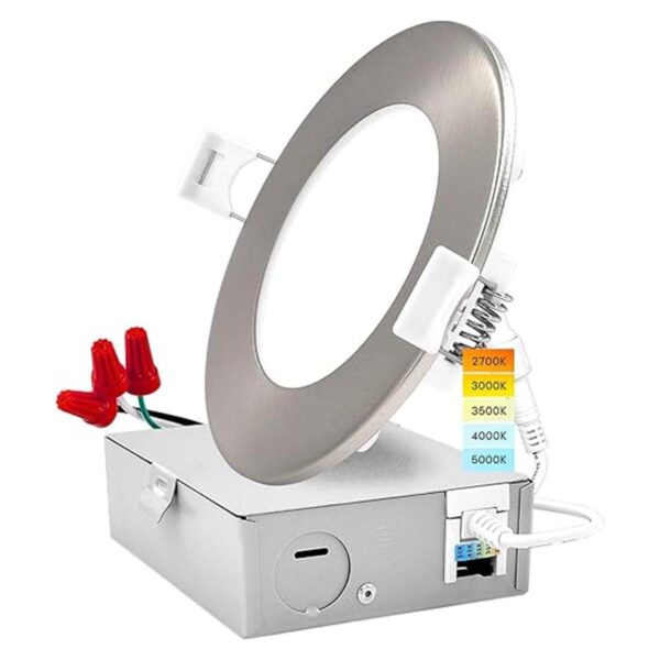 Luxrite Luz empotrable LED ultra fina de 3.9 in con caja_1