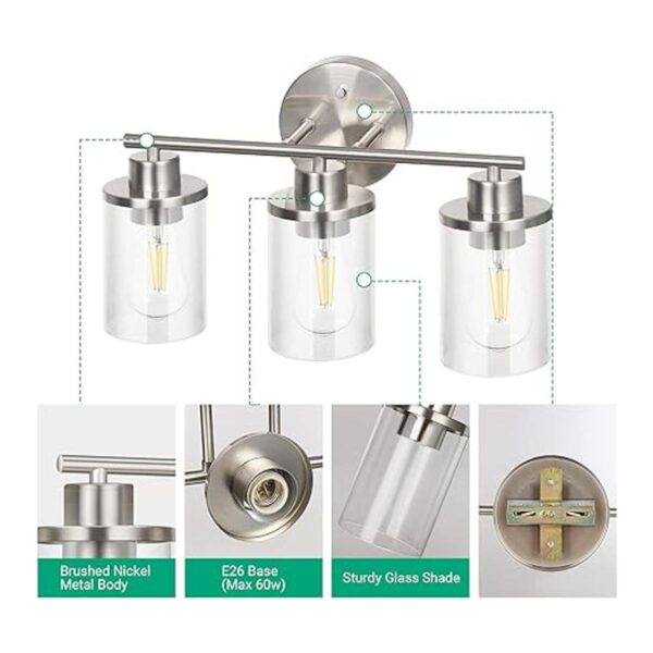 EDISHINE Mordern Lámparas de tocador de baño de níquel_2