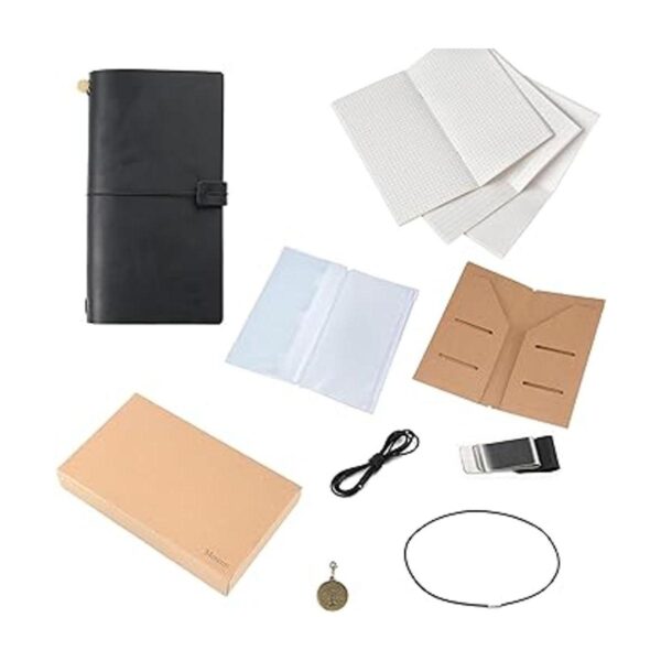 Moterm Travelers Cuaderno de viaje de cuero hecho a mano_2