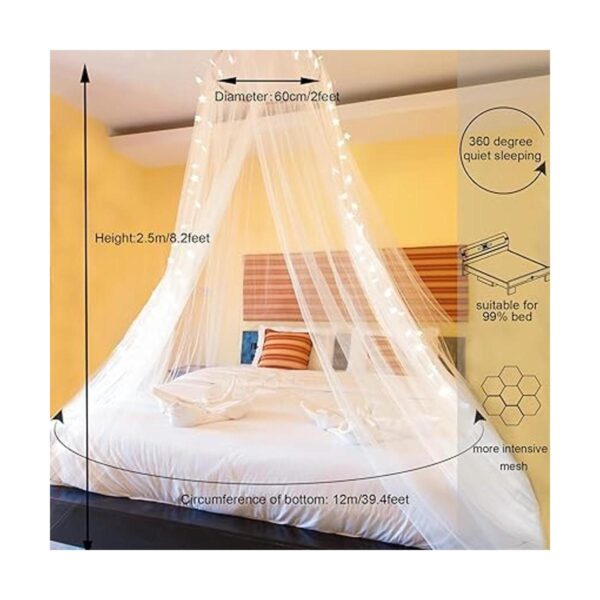 Obrecis Toldo de cama con luces LED de estrella cortina_4