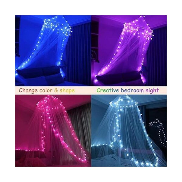 Obrecis Toldo de cama con luces LED de estrella cortina_2
