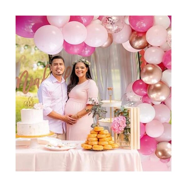 Kit de arco de guirnalda de globos rosa intenso y blanco