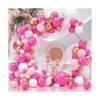 Kit de arco de guirnalda de globos rosa intenso y blanco