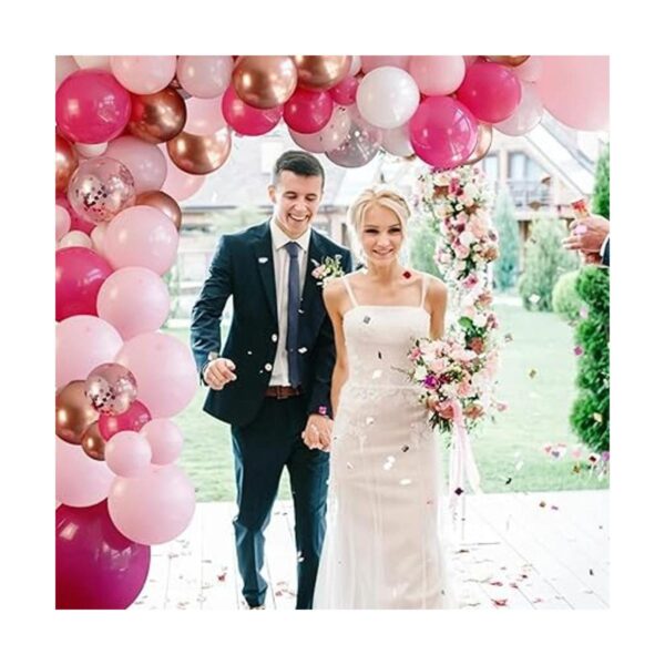 Kit de arco de guirnalda de globos rosa intenso y blanco