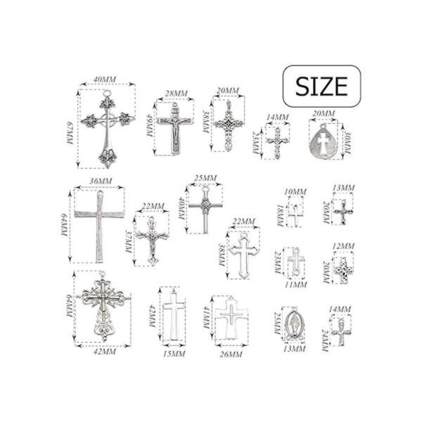 Colección de colgantes de cruz 18 piezas mixtas de_2