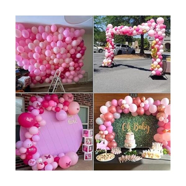Kit de arco de guirnalda de globos rosa intenso y blanco
