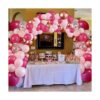 Kit de arco de guirnalda de globos rosa intenso y blanco