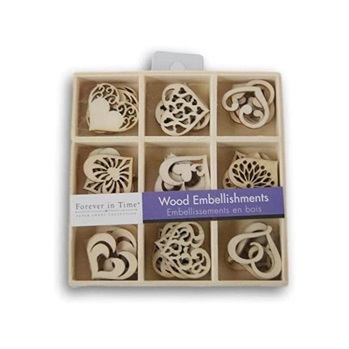 Mini corte láser en forma de madera Corazones 45