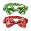 Collar de perro de Navidad con pajarita paquete de 2_1