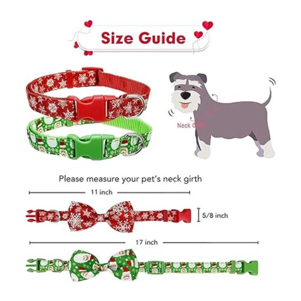 Collar de perro de Navidad con pajarita paquete de 2_3