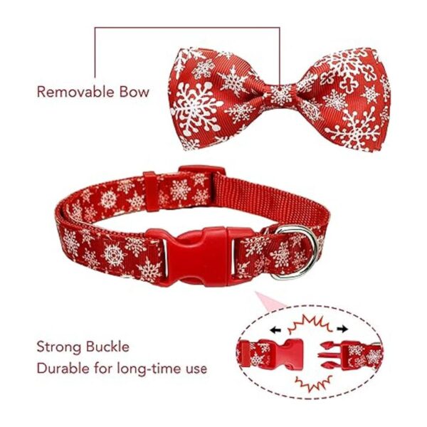 Collar de perro de Navidad con pajarita paquete de 2_2