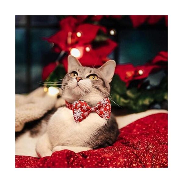 Collar de perro de Navidad con pajarita paquete de 2_5