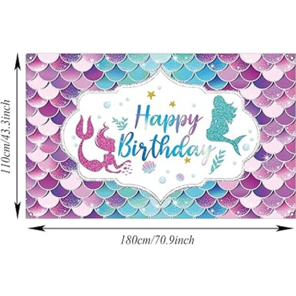 Decoraciones de fiesta de cumpleaños de sirena bajo el_2
