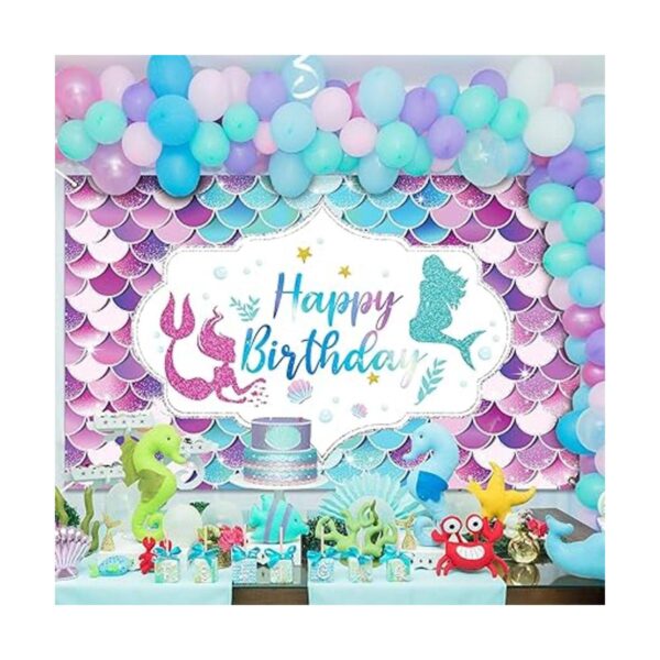 Decoraciones de fiesta de cumpleaños de sirena bajo el_3