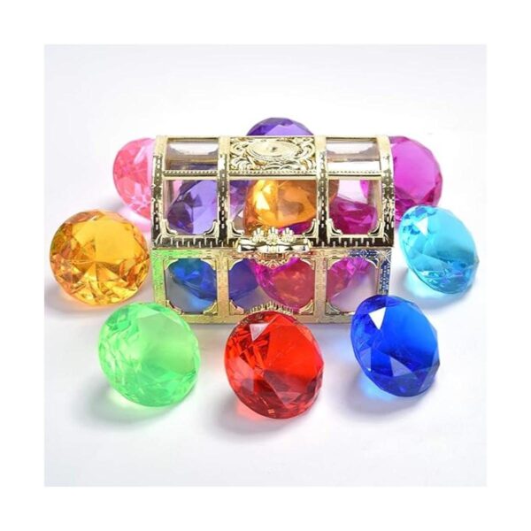 Juego de 6 diamantes grandes y coloridos con caja de