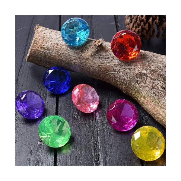 Juego de 6 diamantes grandes y coloridos con caja de