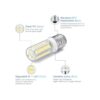 KLG Bombillas LED E17 regulables para horno de microondas