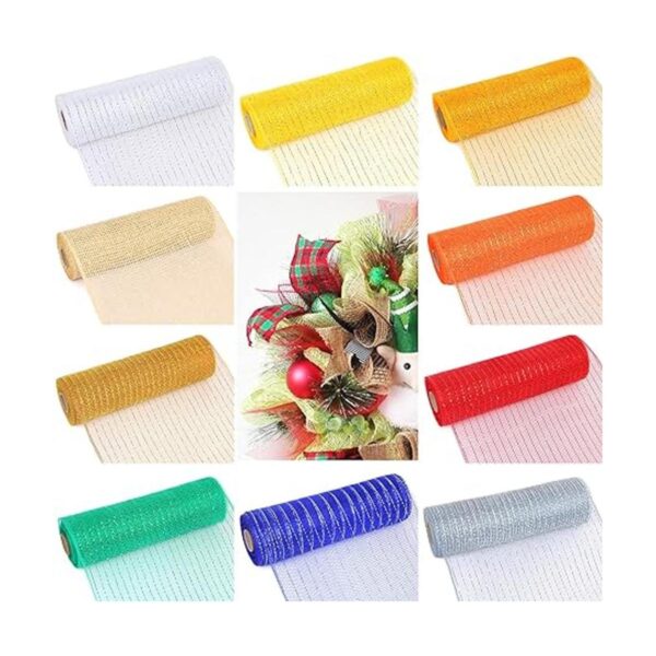 MIKIMIQI Deco Mesh Cinta decorativa de malla de poliéster