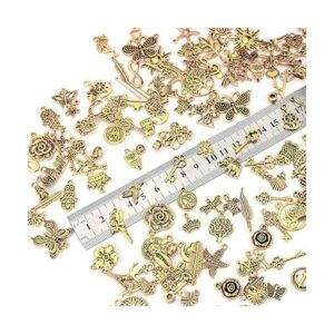 JIALEEY 200 dijes tibetanos de oro antiguo mezclados para