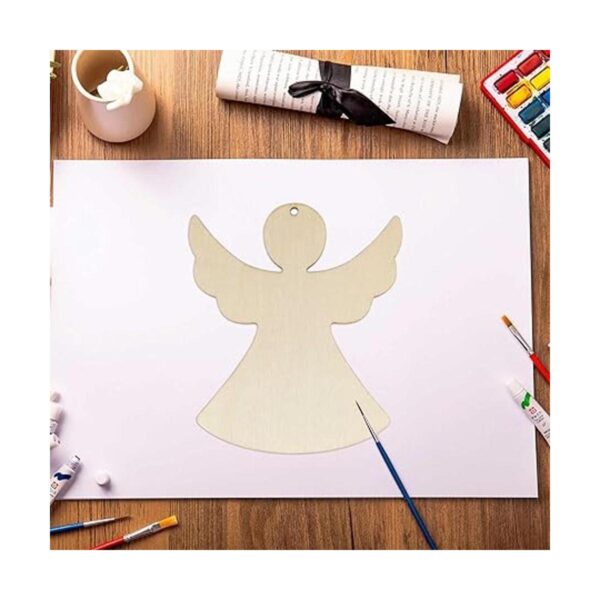 Creaides 20 piezas de madera de ángel DIY recortes de