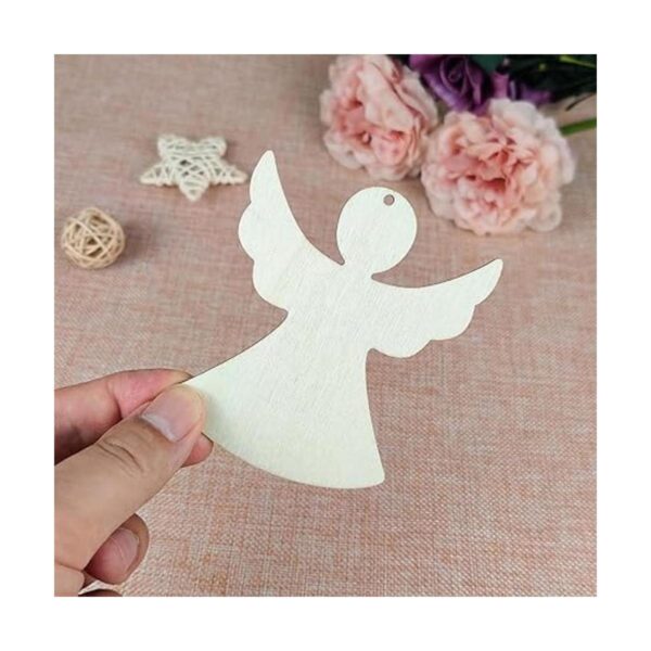 Creaides 20 piezas de madera de ángel DIY recortes de